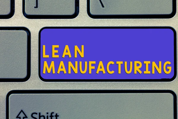 Текст почерка Lean Manufacturing. Понятие, означающее минимизацию отходов без ущерба для производительности — стоковое фото