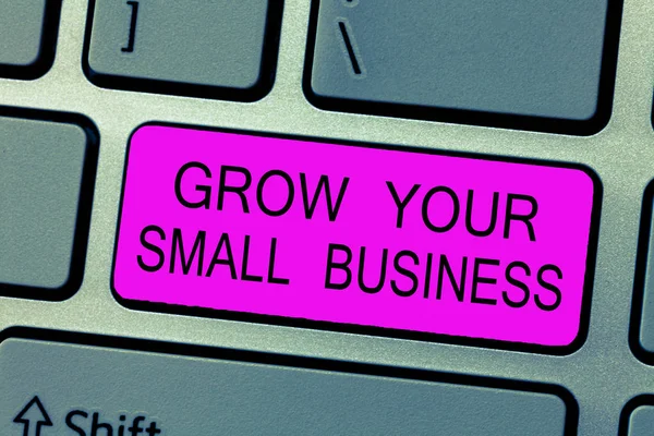Text tecken visar växa din Small Business. Konceptuella foto företaget genererar positivt kassaflöde tjäna — Stockfoto