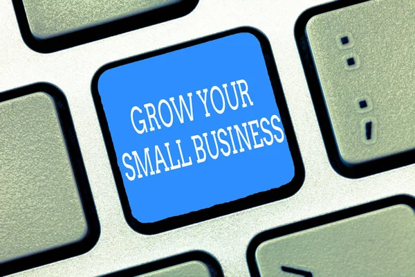 Tekst bord laten zien groeien van uw kleinbedrijf. Conceptuele foto bedrijf genereert positieve kasstroom verdien — Stockfoto