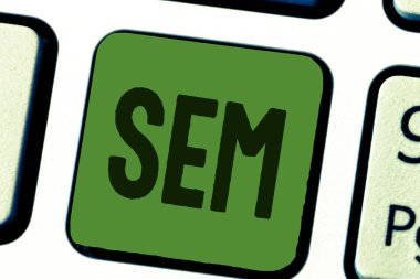 Kavramsal el yazma gösteren SEM iş fotoğraf metin arama sırasında onların görünürlüğünü artırarak Web sitelerinin promosyon