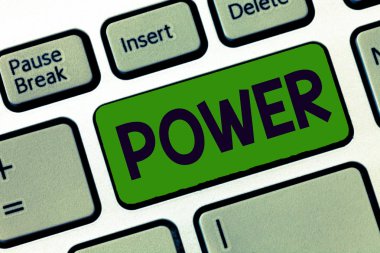 Güç gösterilen Not yazma. Bir şey yapmak ya da özellikle şekilde elektrik hareket yeteneği kapasite vitrine iş fotoğraf