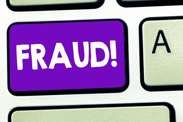 Handwriting text writing Fraud. Concept meaning wrongful criminal deception intended result financial or personal gain