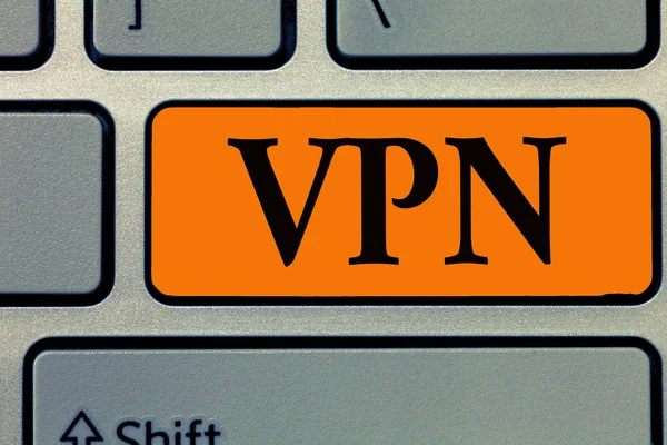 Parola di scrittura del testo Vpn. Business concept per Reindirizza la connessione a Internet tramite server configurato — Foto Stock