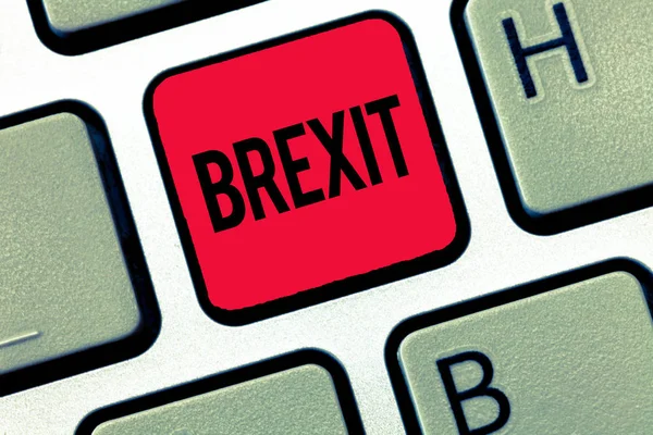 Signe texte montrant le Brexit. Photo conceptuelle départ potentiel du Royaume-Uni de l'Union européenne — Photo