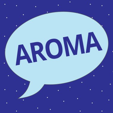 Aroma gösterilen metin işareti. Kavramsal fotoğraf bir ayırt edici genellikle hoş kokulu ince yaygın atmosfer