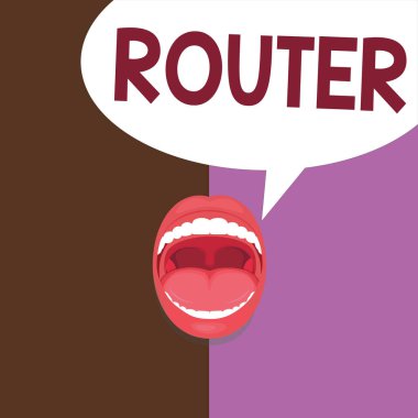 Kavramsal el gösterilen yönlendiricisi yazma. Oluklar eklem yapma marangozluk iş fotoğraf vitrine güç aracı şeklindeki kesici ile kullanılan