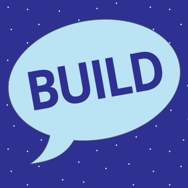 Gösterilen metin işareti oluşturmak. Kavramsal fotoğraf malzeme koyarak birlikte bir süre içinde bir şey inşa