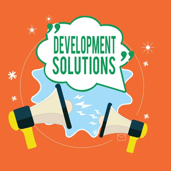 Skriftlig anteckning som visar Development Solutions. Företagsfoto visar Effektiv planering utifrån företagets behov — Stockfoto