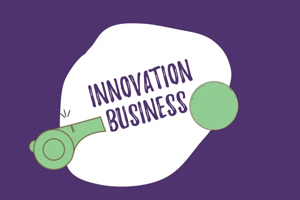 Az Innovációs Vállalkozást bemutató feljegyzés. Üzleti fotó bemutató Bevezetés Új ötletek Munkafolyamatok Módszertani szolgáltatások — Stock Fotó