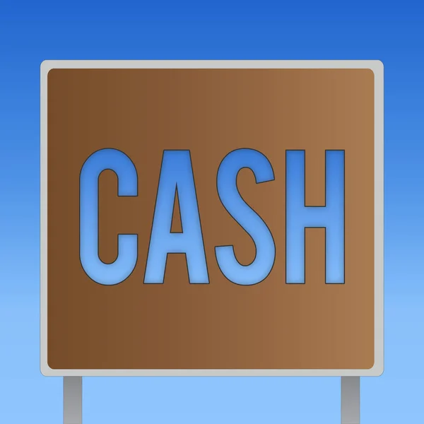 Escritura manual conceptual que muestra Cash. Foto de negocios mostrando Dinero en cualquier forma, especialmente lo que está inmediatamente disponible Monedas —  Fotos de Stock