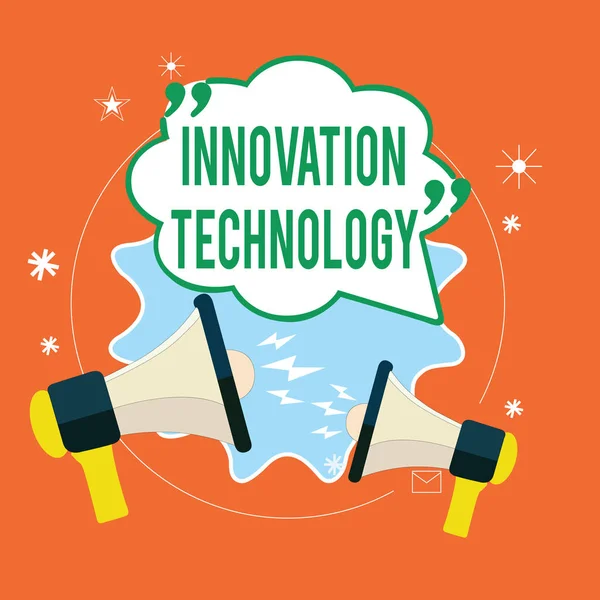 Schrijfbriefje met Innovatietechnologie. Bedrijfsfoto presentatie van nieuwe ideeën of methoden van technische of wetenschappelijke aard — Stockfoto