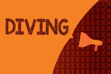 Dalış yazma el yazısı metin. Kavram anlam spor veya yüzme suya oksijen ve takım elbise kullanarak etkinliğini