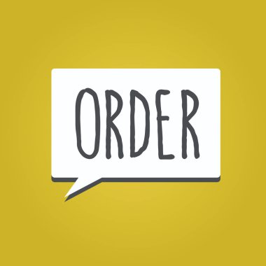 Sipariş yazma el yazısı metin. İnsanlar ya da şeyler ilişkisinin düzenlenmesi birbirlerine sıra göre anlam kavramı