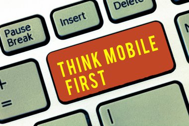 El yazısı metin mobil ilk düşünüyorum. Kolay taşınabilir aygıt erişilebilir içeriği 24 veya 7 Handy anlam kavramı