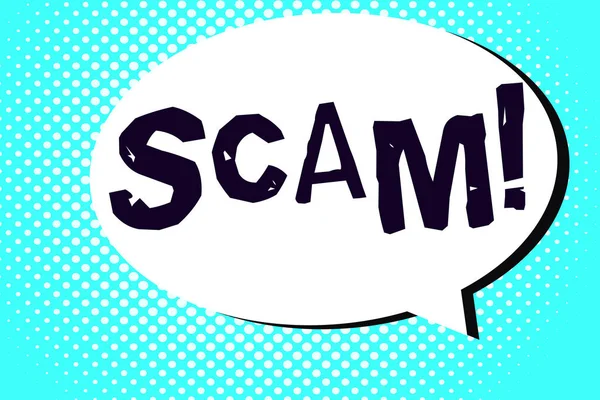Word writing text Scam. Business concept for dishonest scheme Fraud Stealing someone money or Informations — Stock Photo, Image