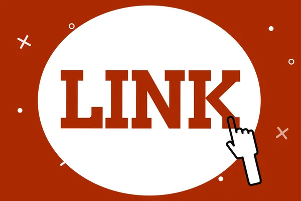Escrita conceitual mostrando Link. Foto de negócios mostrando Loop em uma cadeia Rede de rotas entre páginas da web Conexão — Fotografia de Stock