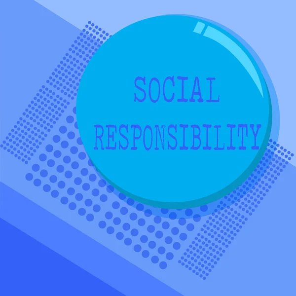 Escritura manual conceptual mostrando Responsabilidad Social. Texto de la foto de negocios Obligación en beneficio de la sociedad Balance en la vida —  Fotos de Stock