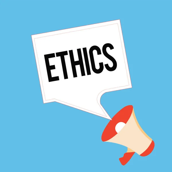 A kézírás szöveg etika. Koncepció, azaz személy magatartása erkölcsi alapelveket, vagy tevékenységet folytat — Stock Fotó