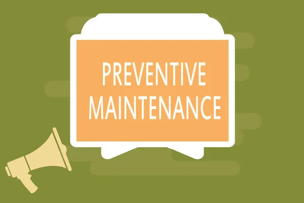 Tulisan Word Preventive Maintenance. Konsep bisnis untuk menghindari Breakdown dilakukan ketika mesin masih bekerja — Stok Foto