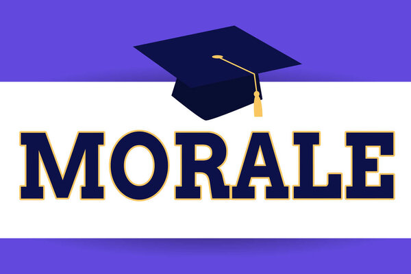 Текстовый знак показывает моральный дух. Концептуальный фотоэнтузиазм и дисциплина личности или группы в определенное время
