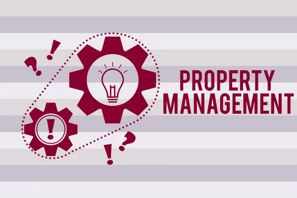 Conceptuele handschrift toont Property Management. Zakelijke fototekst Toezicht op vastgoed Bewaarde waarde waarde van faciliteit — Stockfoto