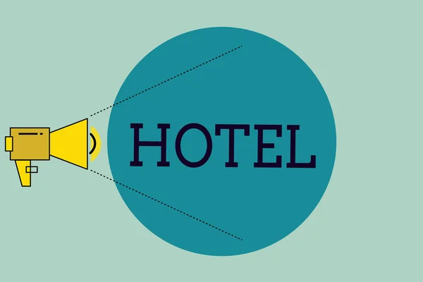 Handwriting text writing Hotel. Concept meaning establishment providing accommodation meals services for travellers — Stock Photo, Image