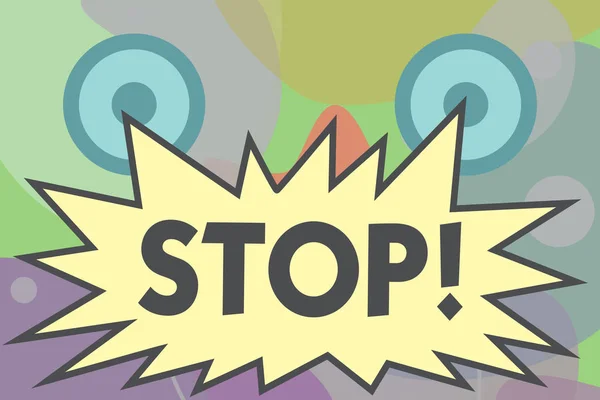Kavramsal el yazısı Stop 'u gösteriyor. İş fotoğrafı metni Bir olayın gerçekleşmesini engelle — Stok fotoğraf