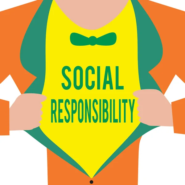 Texto manuscrito Responsabilidad Social. Concepto que significa obligación en beneficio de la sociedad Balance en la vida —  Fotos de Stock