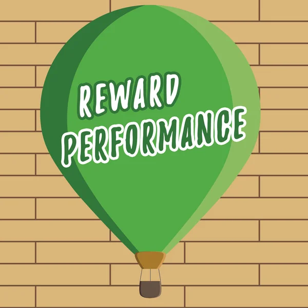 Escrita à mão texto escrito Reward Performance. Conceito significado Avaliação Reconhecer os trabalhadores Vale Relativo para a empresa — Fotografia de Stock