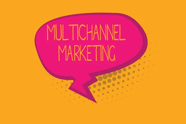 Σήμα κειμένου που εμφανίζει το Multichannel Marketing. Εννοιολογική φωτογραφία για έναν καταναλωτή να αγοράσει από οποιοδήποτε τρόπο είναι πιο εύκολο — Φωτογραφία Αρχείου