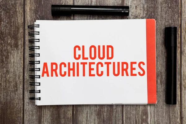 Texte d'écriture Word Cloud Architectures. Concept d'affaires pour diverses applications logicielles de bases de données techniques — Photo