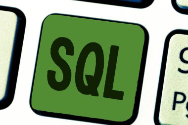 Kavramsal el yazma gösteren Sql. iş fotoğraf metin A standart bilgisayar dili ilişkisel veritabanı yönetimi için