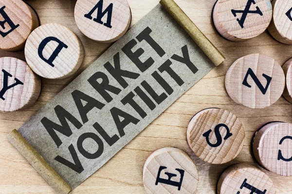 Text sign showing Market Volatility. Conceptual photo Underlying securities prices fluctuates Stability status