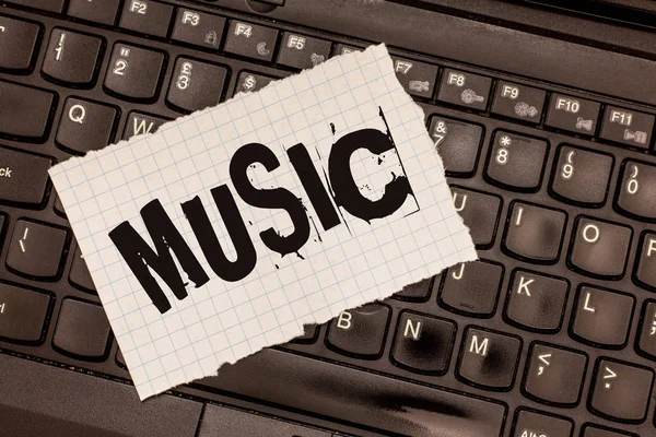 Parola Scrittura Del Testo Musica Concetto Business Suoni Vocali Strumentali — Foto Stock