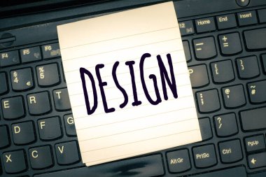 Tasarım gösterilen Not yazma. İş Fotoğraf planı çizim vitrine göz işlev veya bina işleyişini göstermek için üretilen