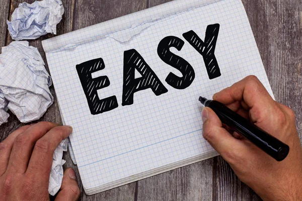 Handschrift-Text leicht. Konzept, das ohne großen Aufwand erreicht werden kann, ohne dass die Verteidigung frei von Sorgen ist — Stockfoto