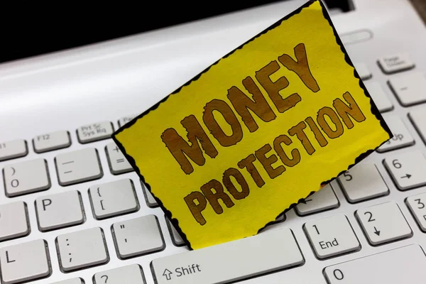 Text sign showing Money Protection. Conceptual photo protects the rental money tenant pays to landlord — Stock Photo, Image