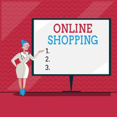 Online alışveriş sitesinde kelime yazarlığı. Tüketicilere ürünlerini İnternet üzerinden satın alma olanağı sağlayan iş konsepti