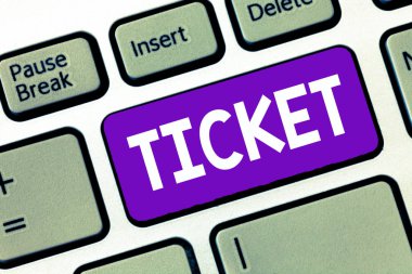 Bilet gösterilen metin işareti. Şehir girildikten belirli hakkı sahibi verir kağıt kart kavramsal fotoğraf parça