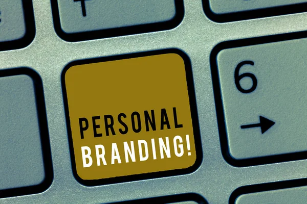 Word writing text Personal Branding. Business concept for Practice of People Marketing themselves Image as Brands