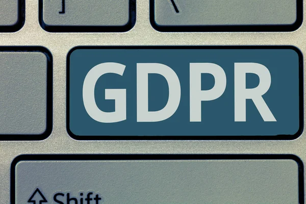 Signe texte montrant Gdpr. Règlement photo conceptuel dans le droit de l'UE sur la protection des données et la vie privée Cadre juridique — Photo