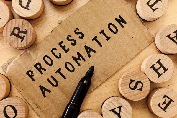 Escritura a mano de texto Automatización de procesos. Concepto que significa Transformación Robótica Optimizada Para evitar Redundancia — Foto de Stock