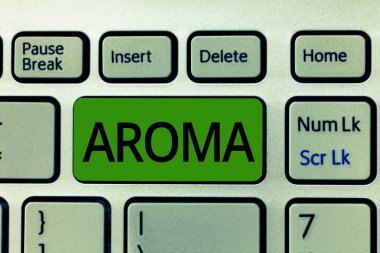 Aroma gösterilen metin işareti. Kavramsal fotoğraf bir ayırt edici genellikle hoş kokulu ince yaygın atmosfer