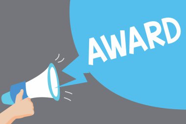 Word metin yazma Ödülü. İş kavramı ödül ve diğer işareti bir başarı onuruna verilen tanıma