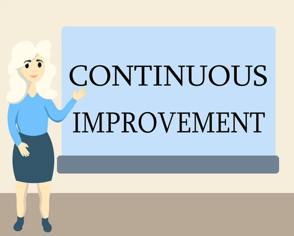 Writing note showing Continuous Improvement. Business photo showcasing Ongoing Effort to Advance Never ending changes — Stock Photo, Image