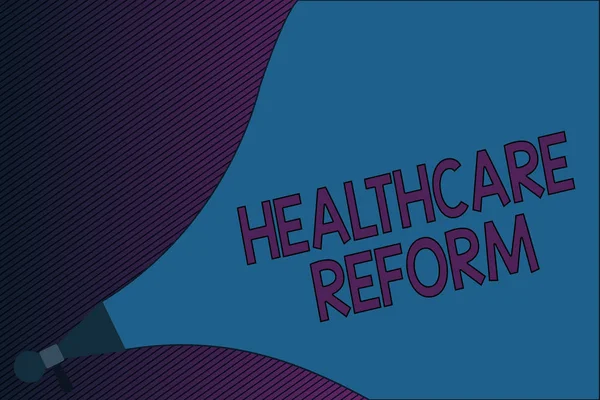 Textová značka zobrazující reformu zdravotnictví. Koncepční foto Inovace a zlepšování kvality programu péče — Stock fotografie