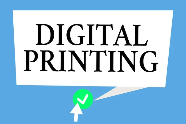 Conceptual hand writing showing Digital Printing. Business photo text digital based images directly to variety of media — Stock Photo, Image