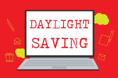 Yaz tabelası Yaz Saati 'ni gösteriyor. Verileri korumak için kullanılabilecek kavramsal fotoğraf depolama teknolojileri