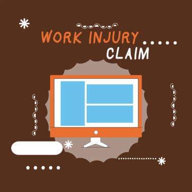 İş yaralanma istem gösterilen Not yazma. Tıbbi bakım geri ödeme işçi tazminat vitrine iş fotoğraf