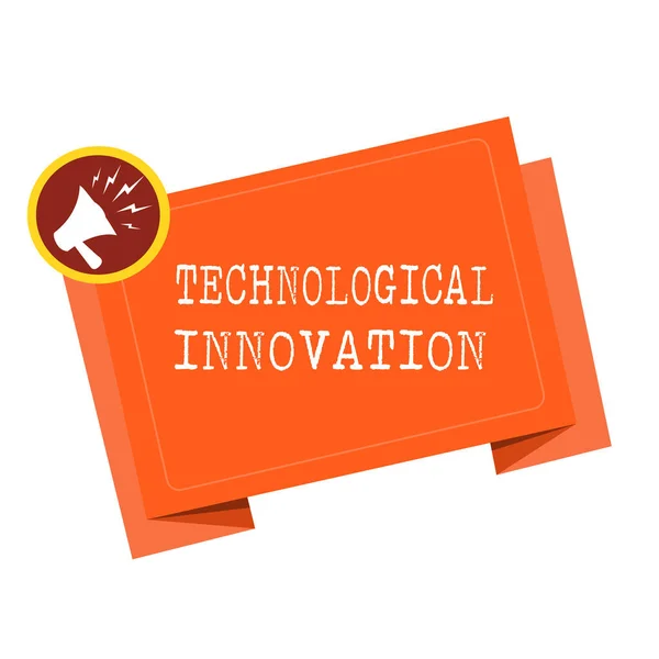 Tekst schrijven Technologische innovatie. Bedrijfsconcept voor nieuwe uitvinding uit technische kennis van het product — Stockfoto